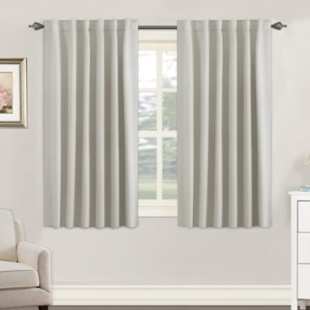 Thermal Insulated Blackout Curtains, Back Tab Window Drapes for Home
