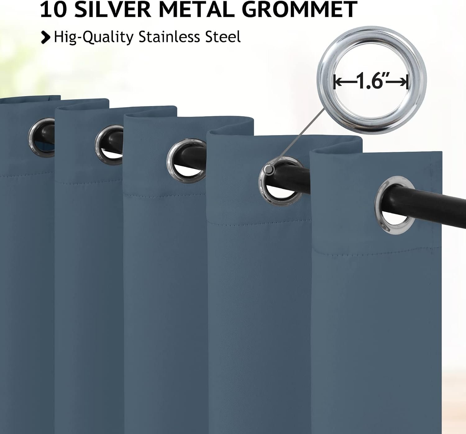 Grommet Blackout Curtains, Room Darkening Window Drapes for Home - Image 2