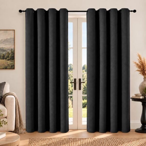 Thermal Insulated Blackout Curtains, Room Darkening Drapes for Home