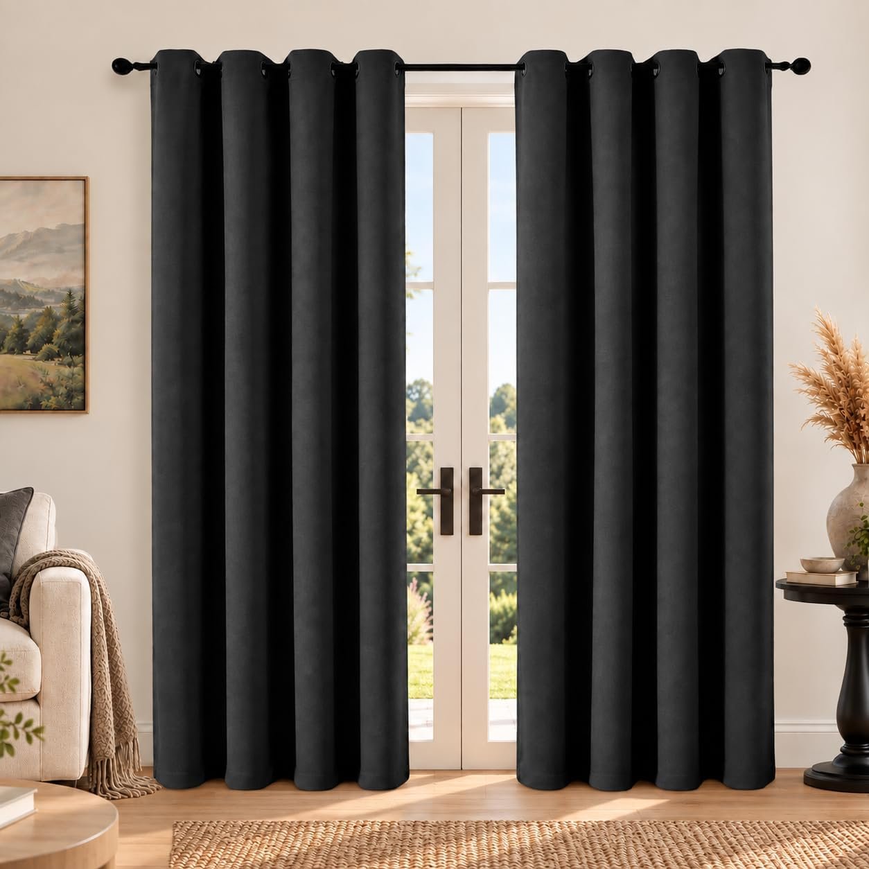 Thermal Insulated Blackout Curtains, Room Darkening Drapes for Home