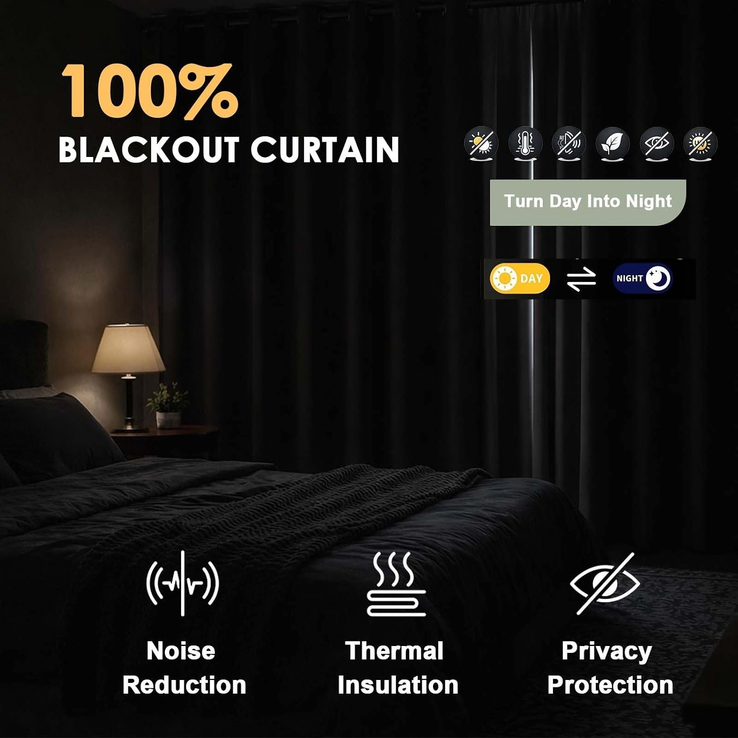 Thermal Insulated Blackout Curtains, Room Darkening Drapes for Home - Image 2