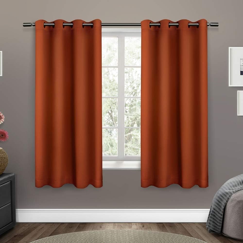 Woven Blackout Curtains, Room Darkening Grommet Window Drapes