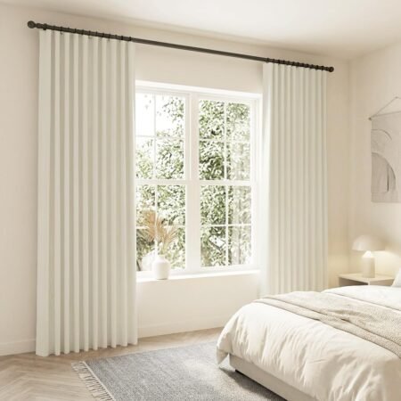 Lightweight Blackout Curtains, Pleated Room Darkening Window Drapes