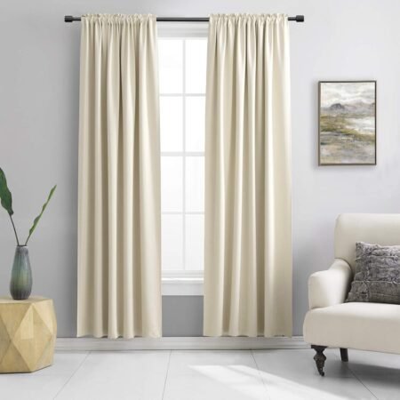 Blackout Curtain Panels, Rod Pocket Thermal Insulated Window Drapes
