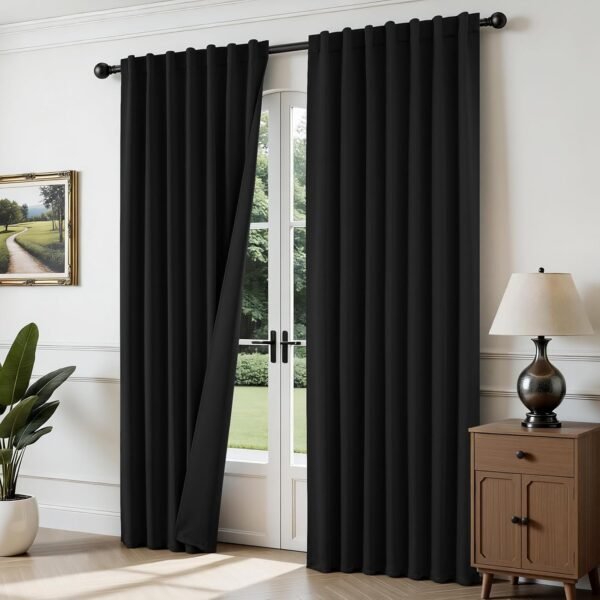 Blackout Curtains for Bedroom, Room Darkening Drapes with Back Tab