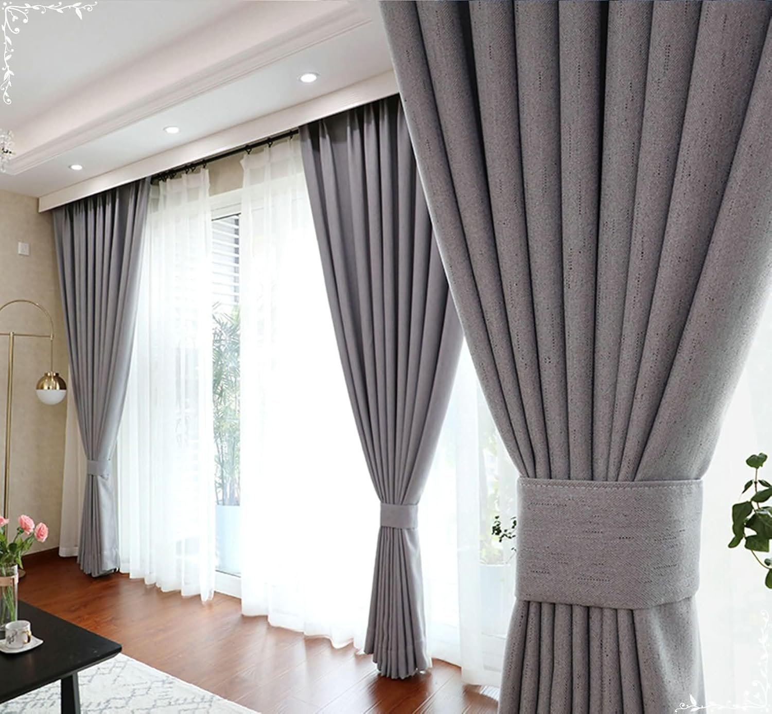 Linen Blackout Curtains, Thick Room Darkening Drapes for Bedroom - Image 2