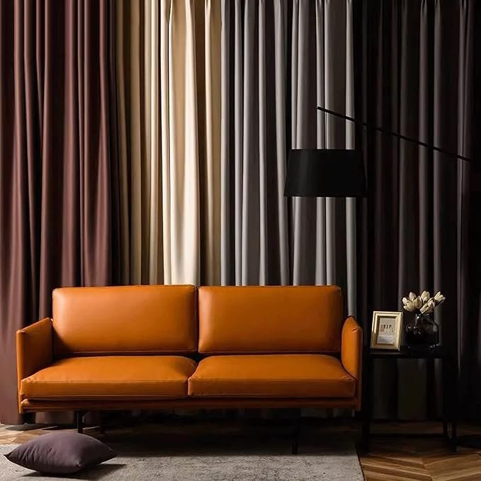 Sheer Overlay Blackout Curtains, Window Drapes with Tiebacks - Image 2