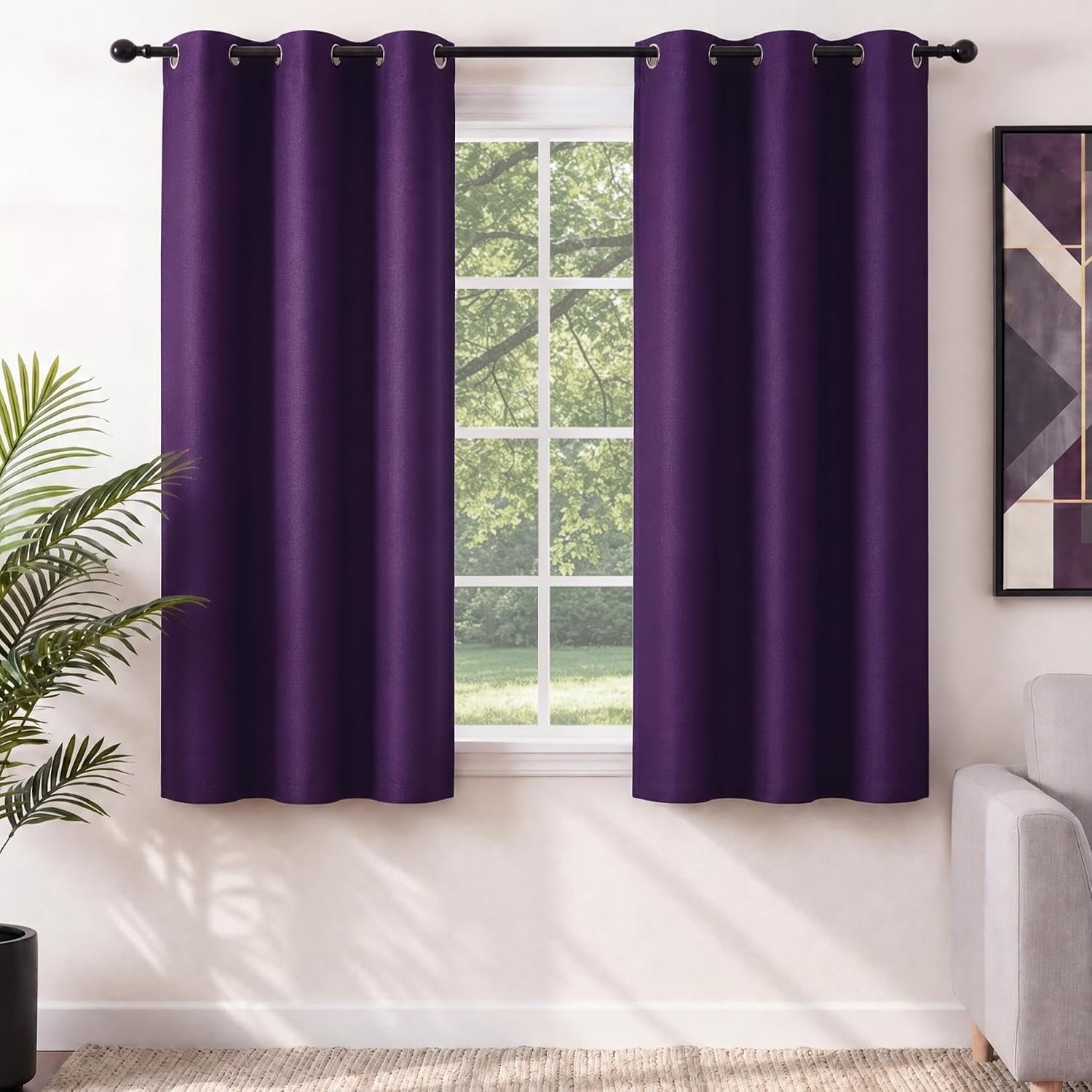 Grommet Blackout Curtains, Thermal Insulated Room Darkening Drapes