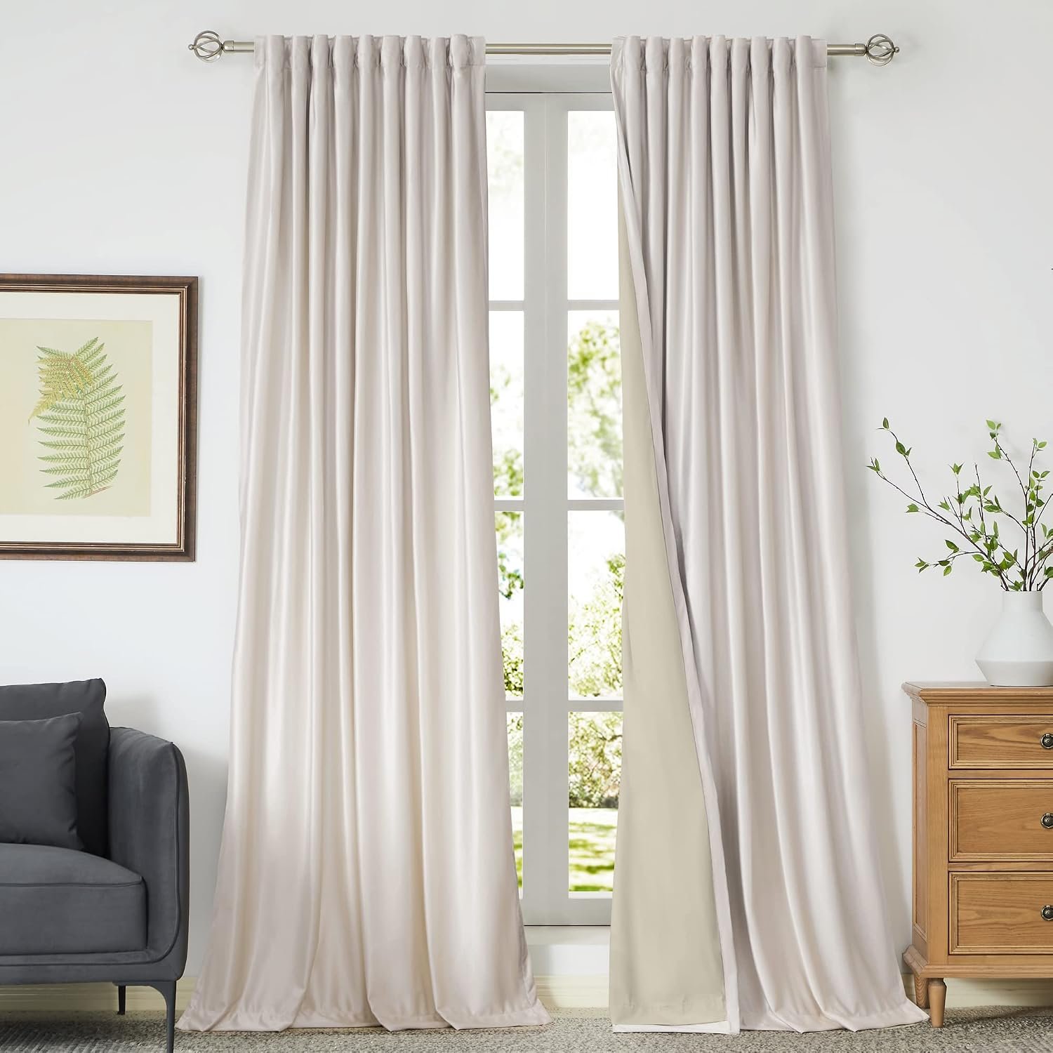 Velvet Blackout Curtains, Thermal Insulated Room Darkening Drapes