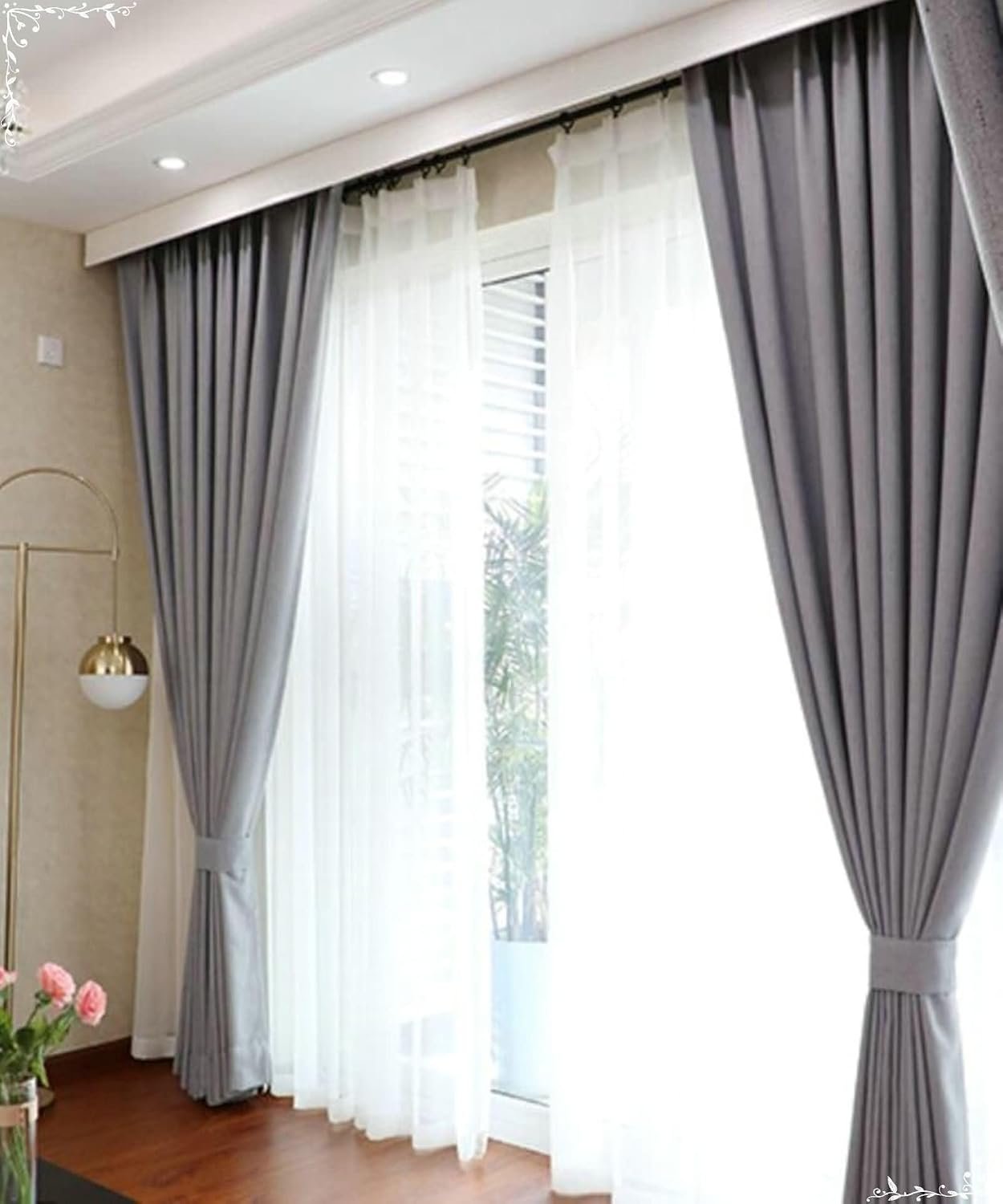 Linen Blackout Curtains, Thick Room Darkening Drapes for Bedroom
