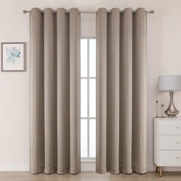Thermal Insulated Blackout Curtains, Grommet Room Darkening Drapes
