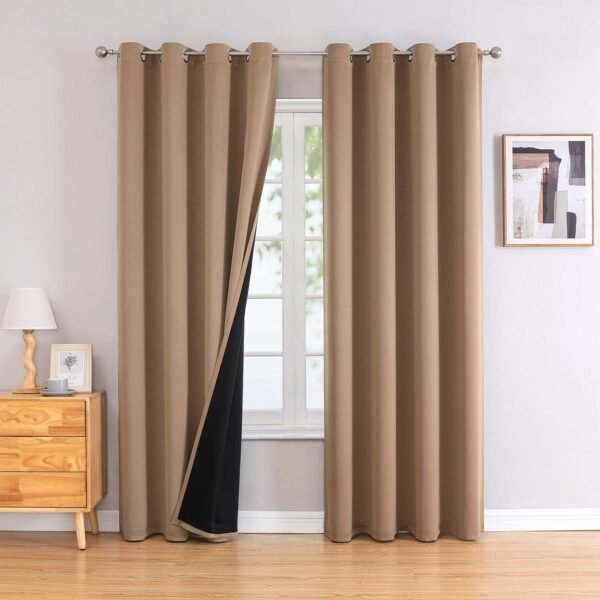 Velvet Blackout Curtains, Room Darkening Window Drapes with Tiebacks