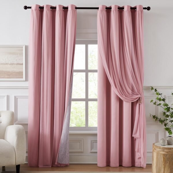 Linen Textured Blackout Curtains, Thermal Insulated Window Drapes
