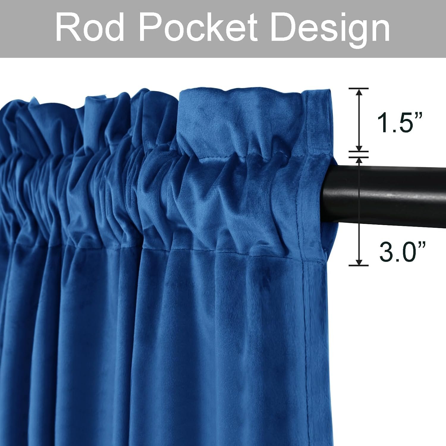 Double Layer Blackout Curtains, Room Darkening Window Drapes - Image 2