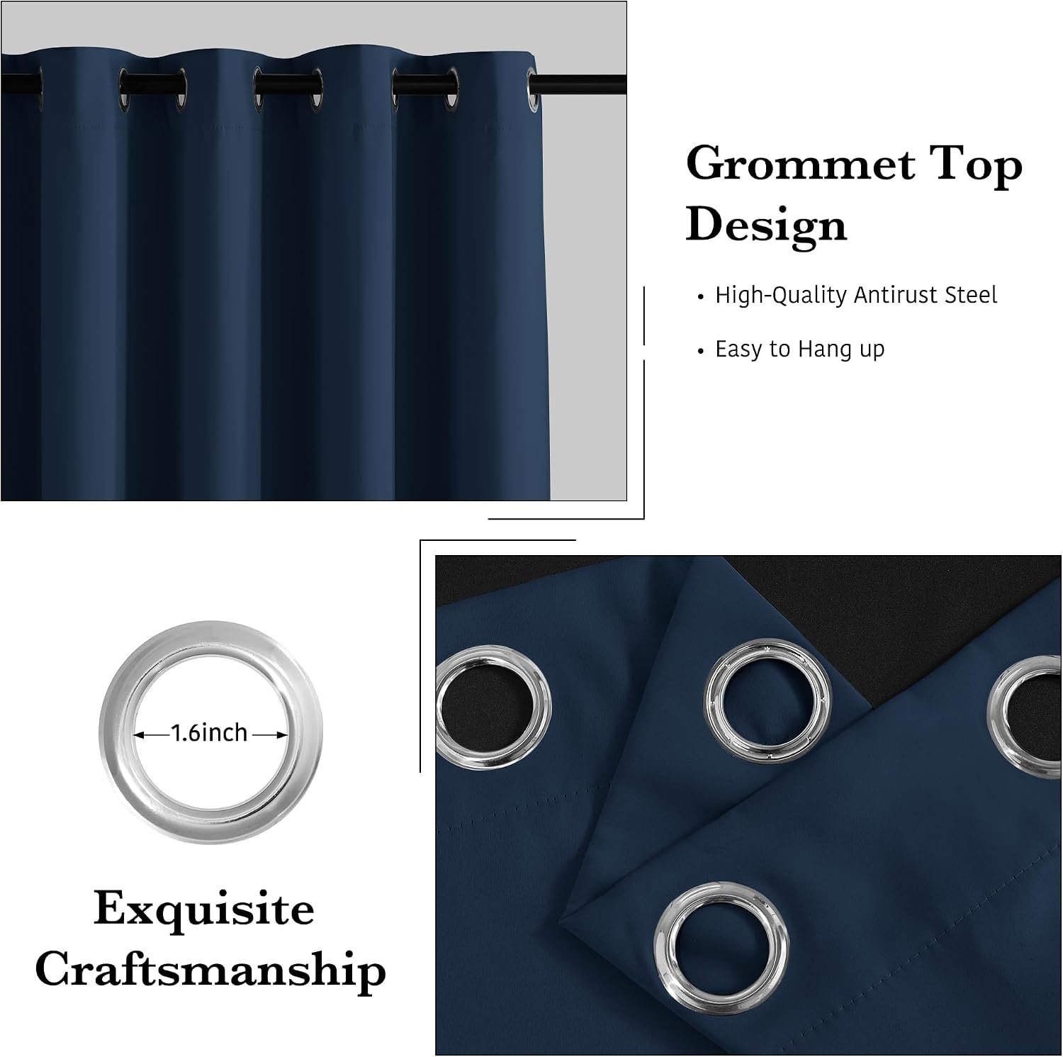 Blackout Curtains for Bedroom and Living Room, Thermal Insulated Drapes - Image 2