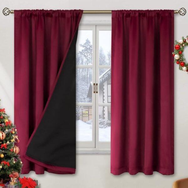 Blackout Curtains for Bedroom, Room Darkening Window Drapes