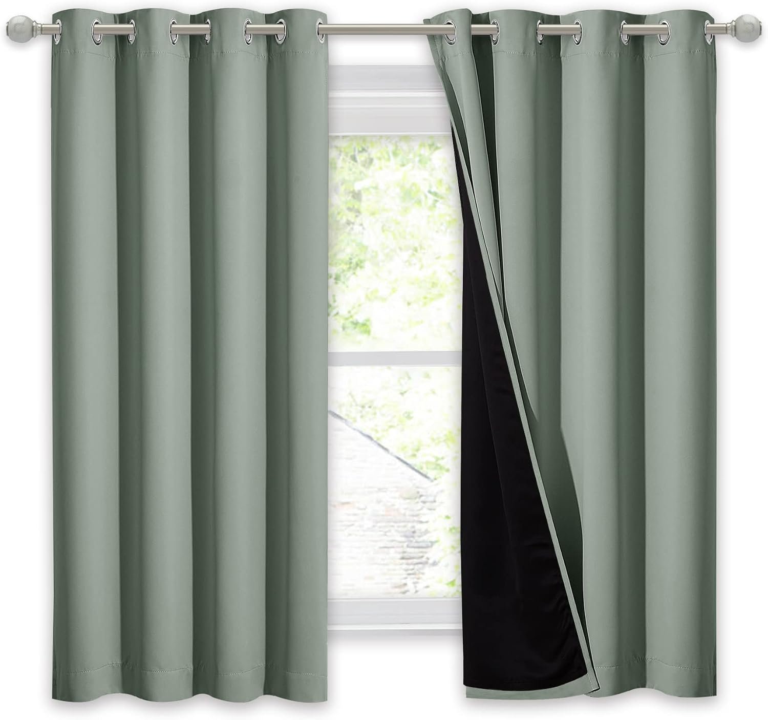 Layered Blackout Curtains, Insulated Window Drapes for Kitchen and Bedroom - Image 2