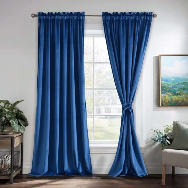 Double Layer Blackout Curtains, Room Darkening Window Drapes