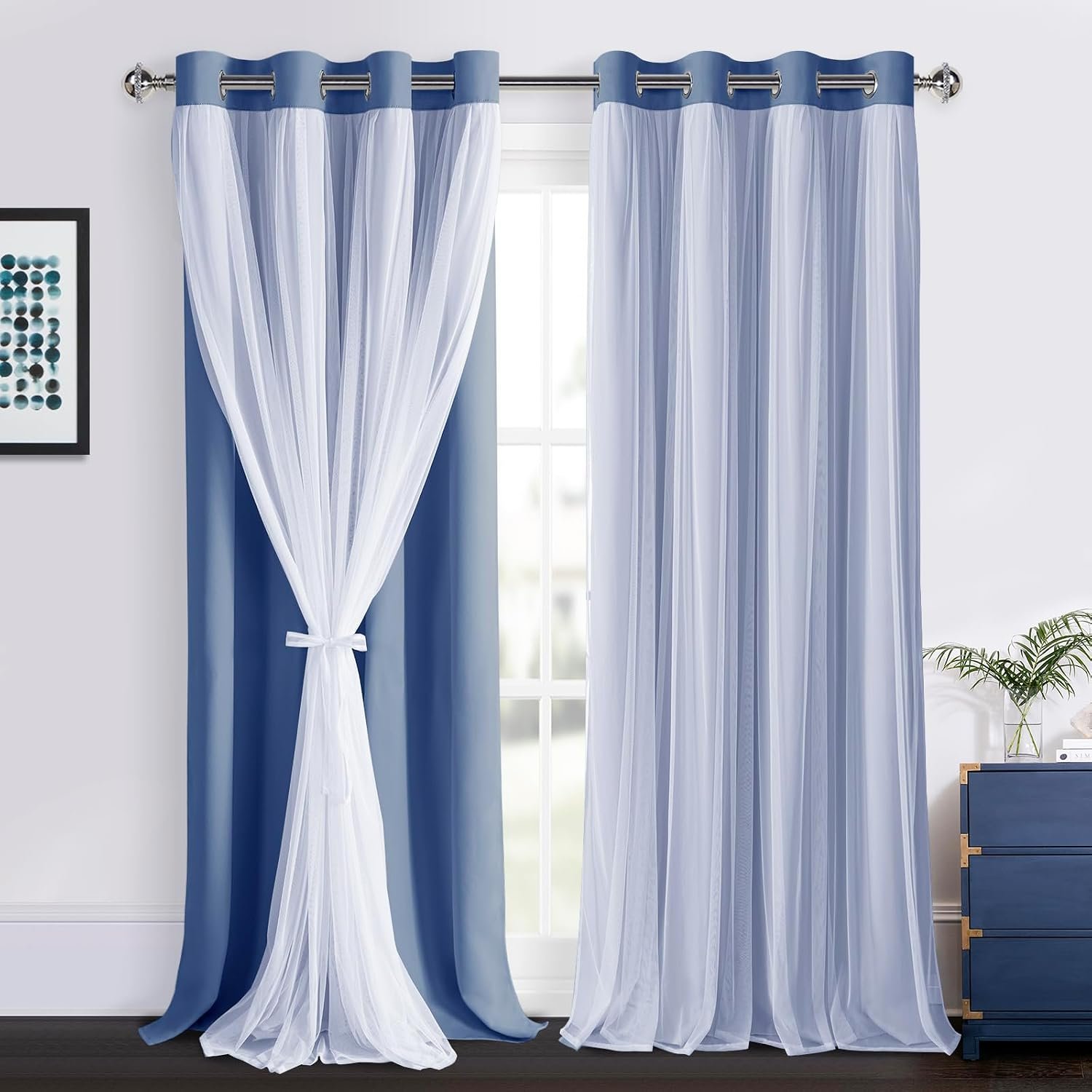 Long Blackout Curtains, Thermal Insulated Window Drapes for Home