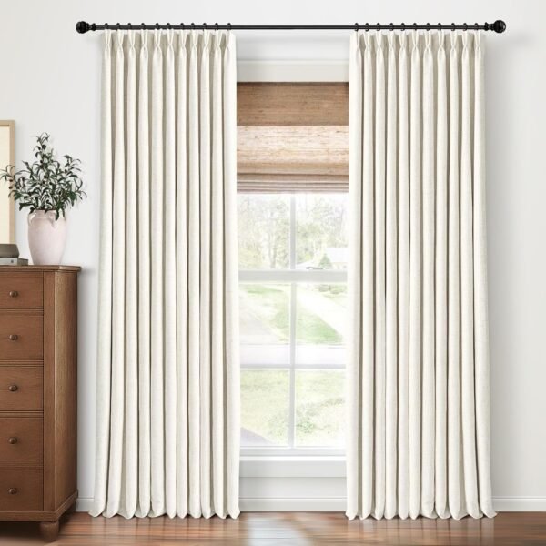 Pinch Pleat Blackout Curtains, Thermal Insulated Window Drapes for Home