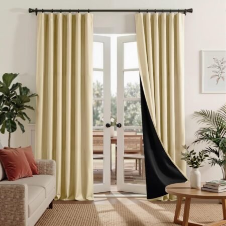 Blackout Curtains for Bedroom and Living Room, Room Darkening Drapes