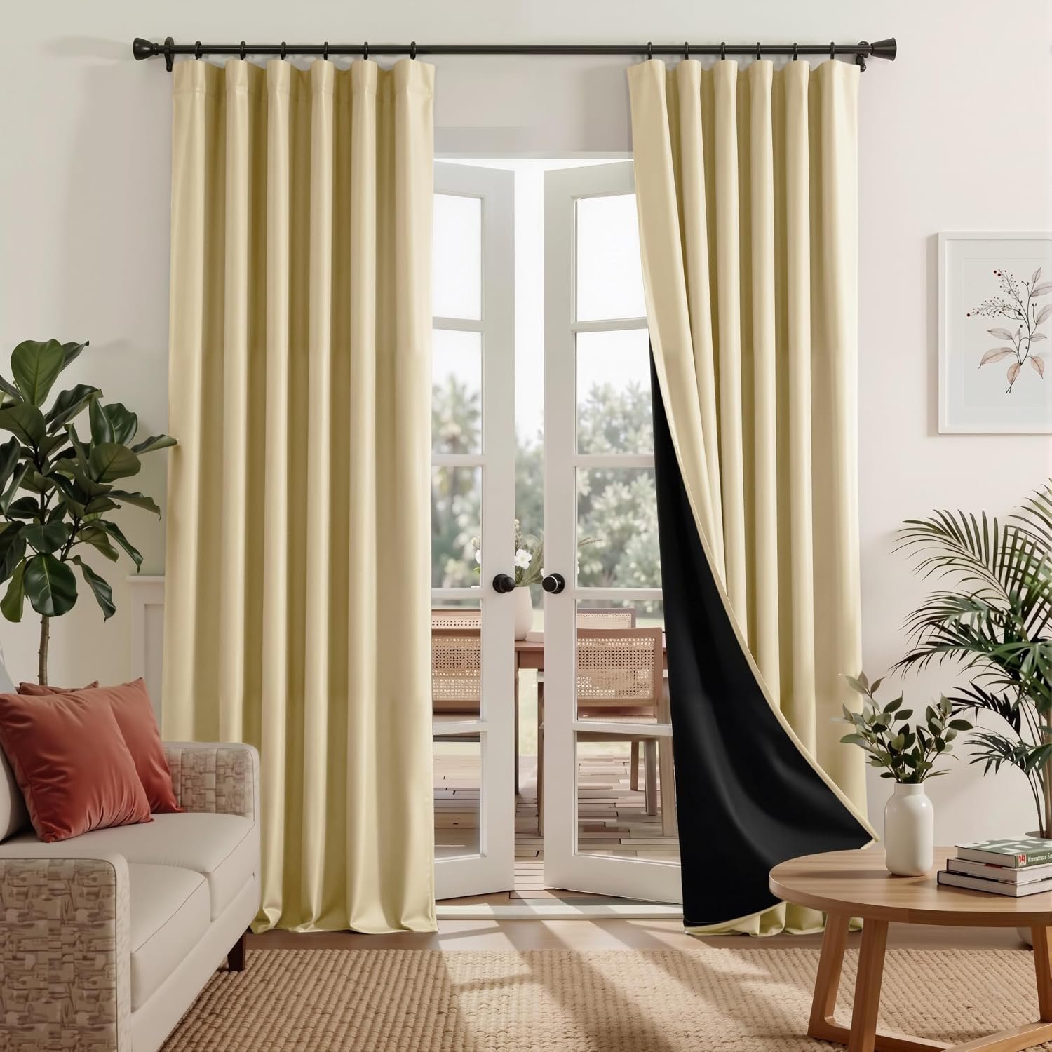 Blackout Curtains for Bedroom and Living Room, Room Darkening Drapes
