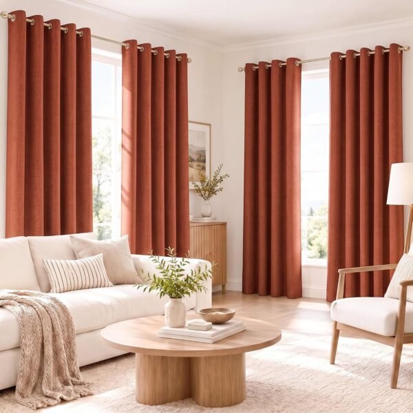 Thermal Insulated Blackout Curtains, Solid Room Darkening Drapes