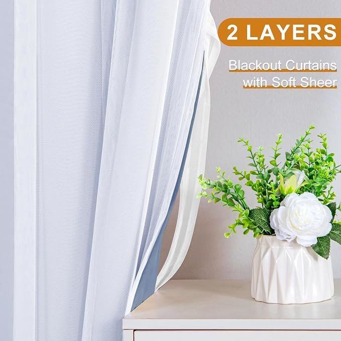 Long Blackout Curtains, Thermal Insulated Window Drapes for Home - Image 2